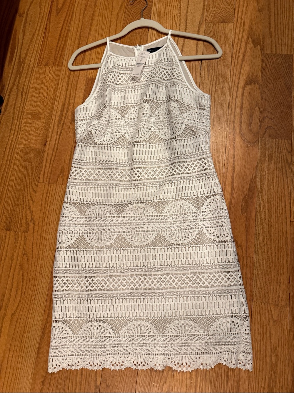 White Lace Halter Dress- New With Tags